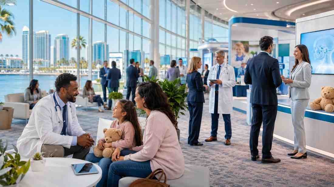 AAP 2026 pediatric conference attendees and exhibitors networking in San Diego
